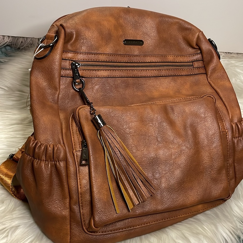 🎒Cluci®NEW Brown Stained Leather Backpack🎒